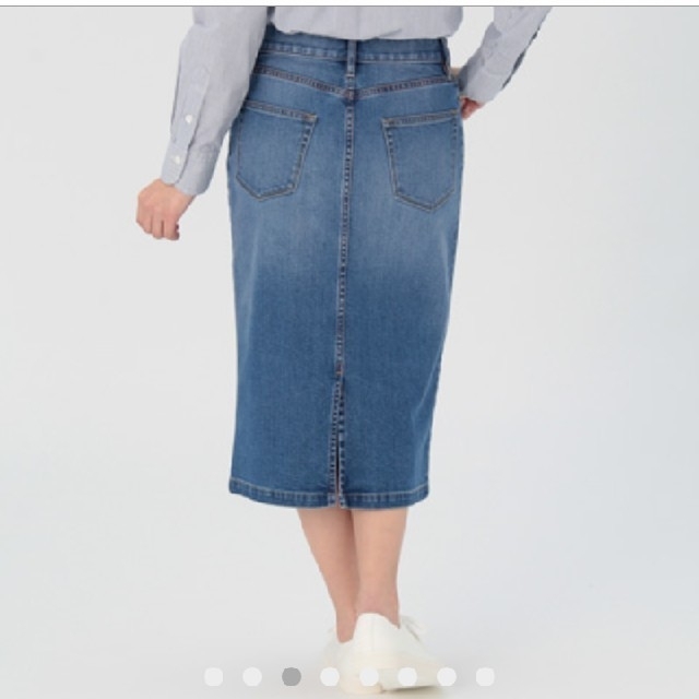 MUJI (無印良品)(ムジルシリョウヒン)のオーガニックコットンストレッチデニムスカート レディースのスカート(ひざ丈スカート)の商品写真