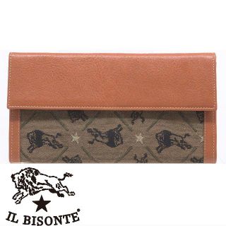 イルビゾンテ(IL BISONTE)の新品★廃盤品★IL BISONTE モノグラム長財布 茶ヤキヌメ イルビゾンテ(長財布)