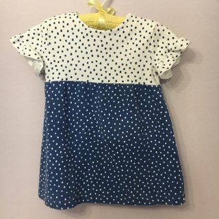 ザラキッズ(ZARA KIDS)の❤︎【12-18M】ZARA・ドットフリルワンピ❤︎(ワンピース)