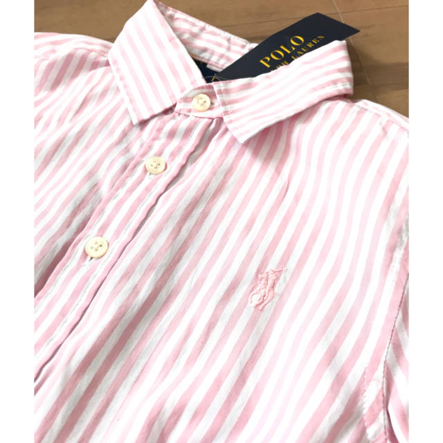 Ralph Lauren(ラルフローレン)のょん様ラルフローレン  ボーダー シャツワンピース 140センチ キッズ/ベビー/マタニティのキッズ服女の子用(90cm~)(ワンピース)の商品写真