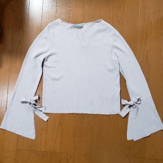 トプカピ(TOPKAPI)の袖リボン　Vネック　トップス(カットソー(長袖/七分))