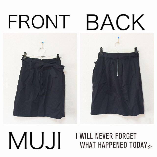 MUJI (無印良品)(ムジルシリョウヒン)のMUJI♡大人ネイビー♡リボンスカート♡ レディースのスカート(ひざ丈スカート)の商品写真