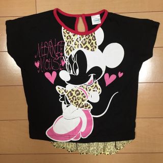 ディズニー(Disney)のミニーちゃんヒョウ柄トップス95(Tシャツ/カットソー)