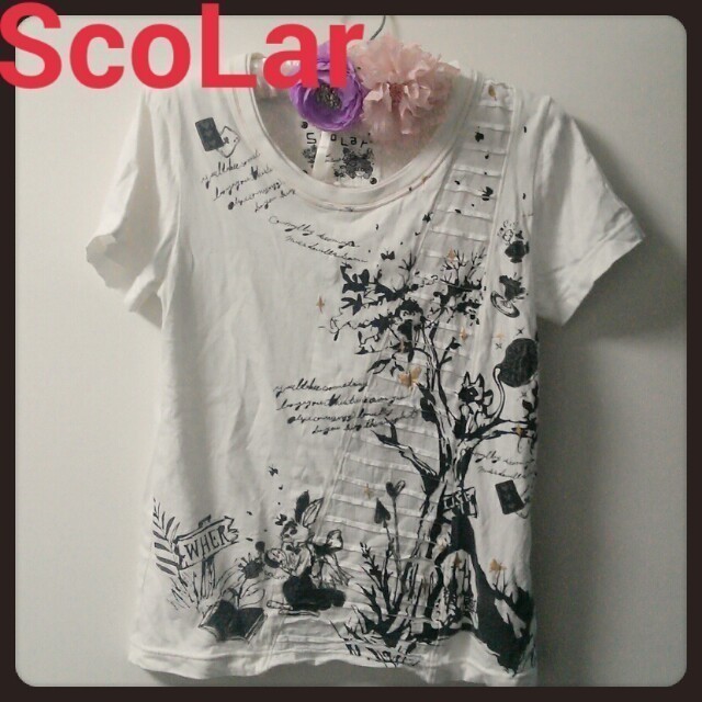 ScoLar(スカラー)のスカラー ♥アリスのうさぎTシャツ♥ レディースのトップス(Tシャツ(半袖/袖なし))の商品写真