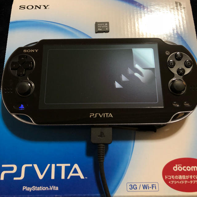 PlayStation Vita(プレイステーションヴィータ)の美品 PSVITA 1100 ブラック 本体 エンタメ/ホビーのゲームソフト/ゲーム機本体(携帯用ゲーム機本体)の商品写真