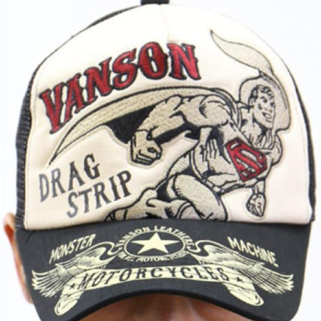 VANSON(バンソン)のセール バンソン VANSON DCコミックコラボ スーパーマン オフ／黒  メンズの帽子(キャップ)の商品写真