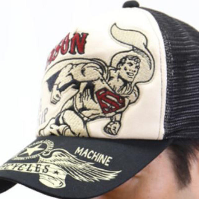 VANSON(バンソン)のセール バンソン VANSON DCコミックコラボ スーパーマン オフ／黒  メンズの帽子(キャップ)の商品写真