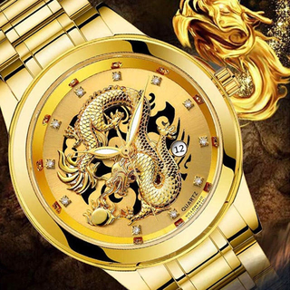 【令和記念★SALE中】ドラゴン ゴールド ウォッチ 竜 龍 金(腕時計(アナログ))