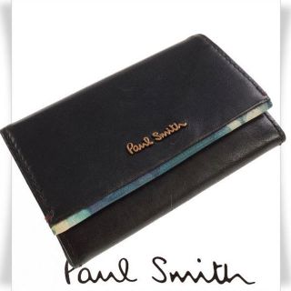 ポールスミス(Paul Smith)の【セール！】新品未使用 ポールスミス 名刺入れ 革 ブラック 花柄 男女兼用(名刺入れ/定期入れ)