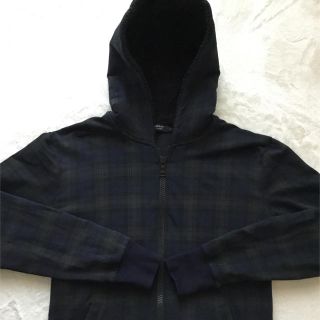 バーバリーブラックレーベル(BURBERRY BLACK LABEL)の美品 バーバリーブラックレーベル ブラックウォッチ柄 ボアパーカー(パーカー)