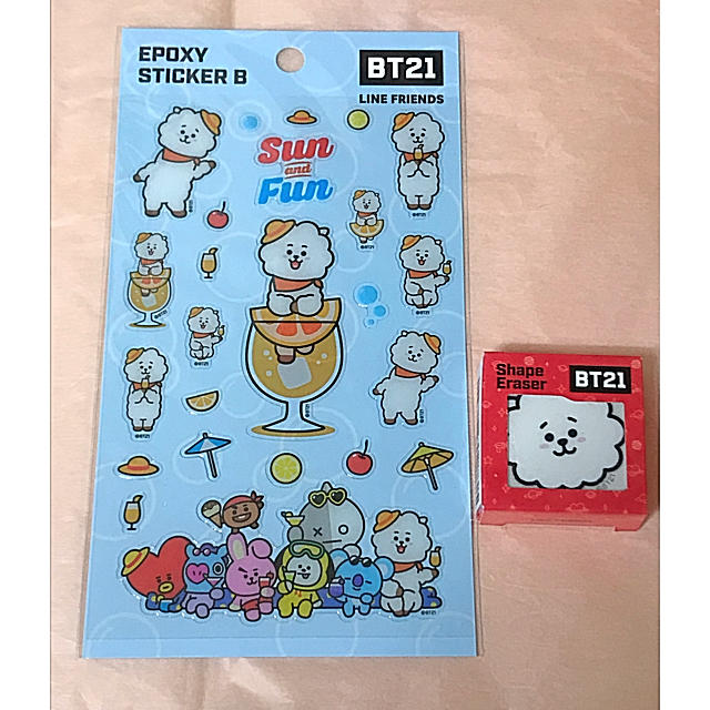 防弾少年団(BTS)(ボウダンショウネンダン)のBT21 文房具セット インテリア/住まい/日用品の文房具(ノート/メモ帳/ふせん)の商品写真