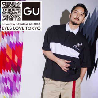 ジーユー(GU)のGU EYES LOVE TOKYOコラボ ラガーシャツ XL(ポロシャツ)