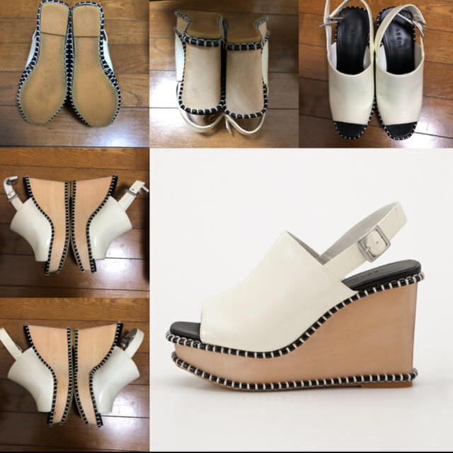 moussy(マウジー)のWOOD WEDGE サンダル ホワイト moussy  レディースの靴/シューズ(サンダル)の商品写真