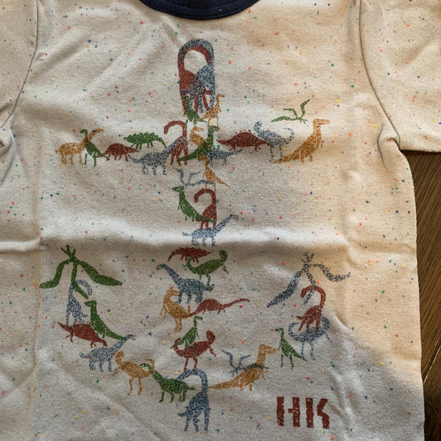 hakka baby(ハッカベビー)のハッカ新品90恐竜半袖Tシャツ ネップ素材 キッズ/ベビー/マタニティのキッズ服男の子用(90cm~)(Tシャツ/カットソー)の商品写真