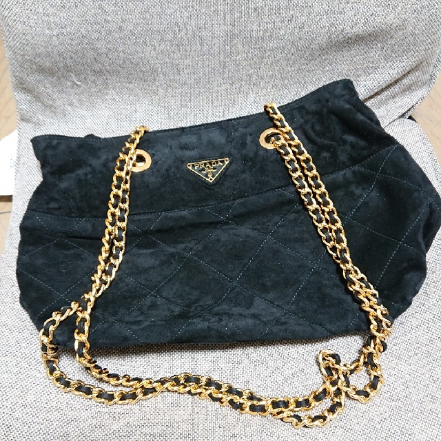 PRADA - 限定特価 PRADA プラダ スエード系 チェーン ショルダー
