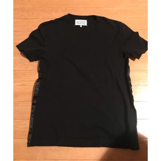 マルタンマルジェラ(Maison Martin Margiela)のメゾンマルジェラ 側章tシャツ 黒 ブラック 無地 四つタグ 44 Sサイズ(Tシャツ/カットソー(半袖/袖なし))