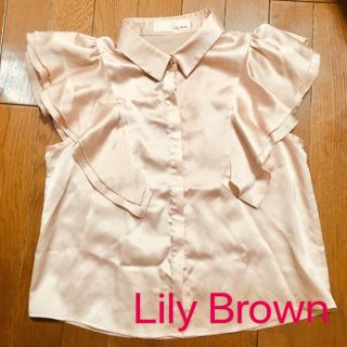 リリーブラウン(Lily Brown)のリリーブラウン＊サテンフリルブラウス(シャツ/ブラウス(半袖/袖なし))