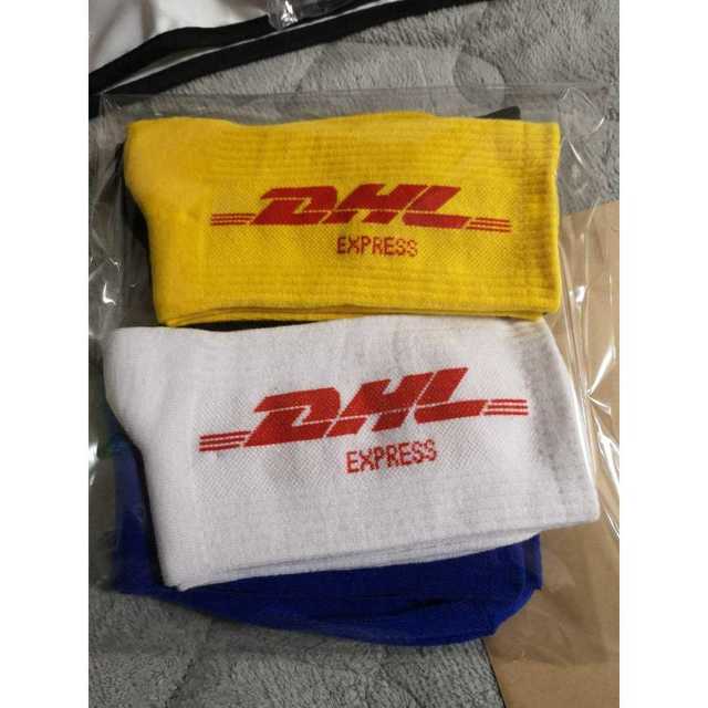 DHLロゴ　ソックス　靴下　4足セット　黒黄青白　最安 メンズのレッグウェア(ソックス)の商品写真