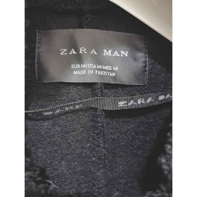 ZARA(ザラ)の送料込み 1回着 ZARA ロング丈 フーディー M 黒 メンズのトップス(パーカー)の商品写真