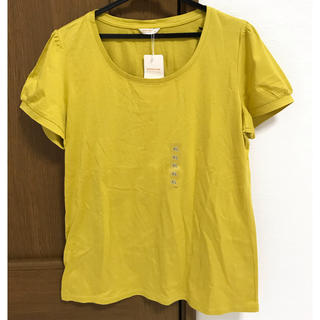 ユニクロ(UNIQLO)の新品 ユニクロ エクストラ ファインコットン スクープネックTシャツ 半袖 黄色(Tシャツ(半袖/袖なし))