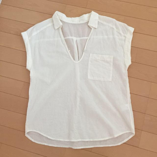 GU(ジーユー)のGU ストライプシャツ レディースのトップス(シャツ/ブラウス(半袖/袖なし))の商品写真