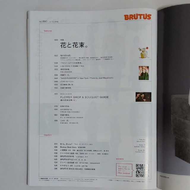 マガジンハウス(マガジンハウス)のブルータス  BRUTUS  4/15 抜け有りの１冊 エンタメ/ホビーの雑誌(アート/エンタメ/ホビー)の商品写真