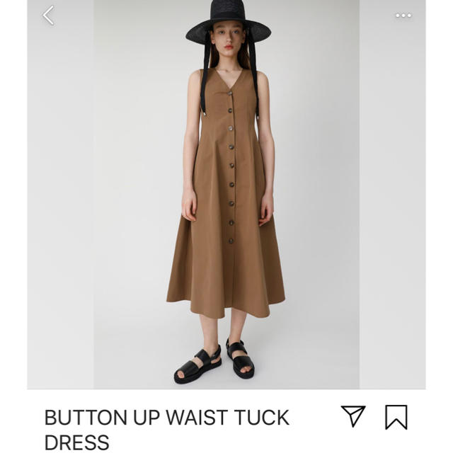 moussy(マウジー)のMOUSSY  新作 BUTTON UP WAIST TUCK ドレス レディースのワンピース(ロングワンピース/マキシワンピース)の商品写真