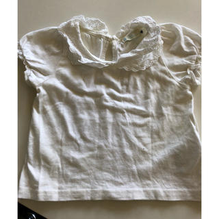 アースミュージックアンドエコロジー(earth music & ecology)のアースミユジックエコロジー白ホワイト襟付き半袖Tシャツ9590(Tシャツ/カットソー)
