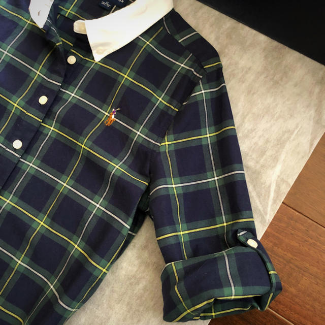 Ralph Lauren(ラルフローレン)のラルフローレン ガールズ＊3段フリル シャツワンピース＊ブラックウオッチ＊145 キッズ/ベビー/マタニティのキッズ服女の子用(90cm~)(ワンピース)の商品写真