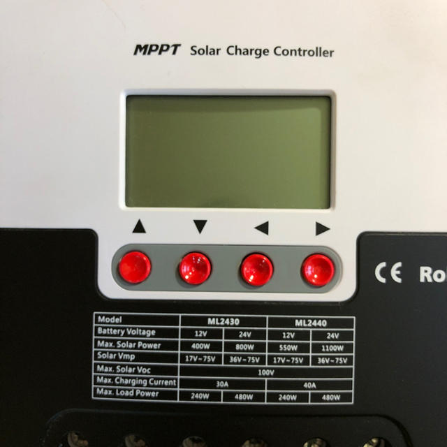 MPPT ソーラーチャージコントローラー ML2430 スマホ/家電/カメラの生活家電(変圧器/アダプター)の商品写真