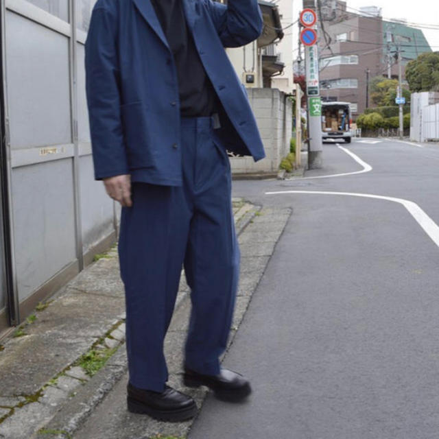 SUNSEA - yoke for john 19ss wide trousers navy sの通販 by カニング ...