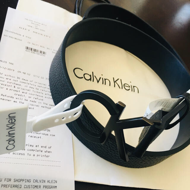 Calvin Klein(カルバンクライン)のmiru様専用★Calvin Klein ビッグロゴバックルメンズ厚め本革ベルト メンズのファッション小物(ベルト)の商品写真