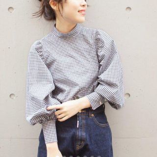 スピックアンドスパン(Spick & Span)のお値下げ スピックアンドスパン ギンガムチェックブラウス(シャツ/ブラウス(長袖/七分))