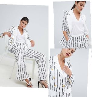 ミスガイデッド(MISSGUIDED)の日本未発売　ストライプブレザー　テイラードジャケット　Missguided(テーラードジャケット)