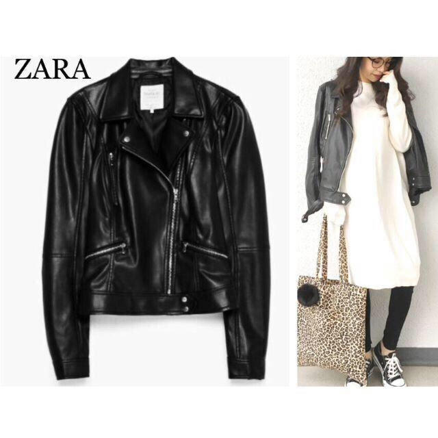 Mサイズ美品★ZARA モデル愛用ライダースジャケット