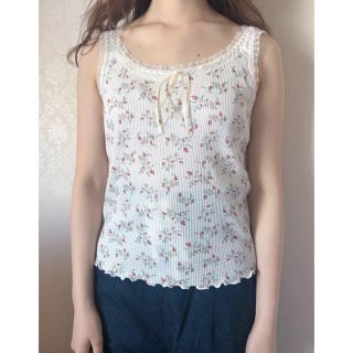 ワンアフターアナザーナイスクラップ(one after another NICE CLAUP)の【petite】original print thermal camisole(キャミソール)