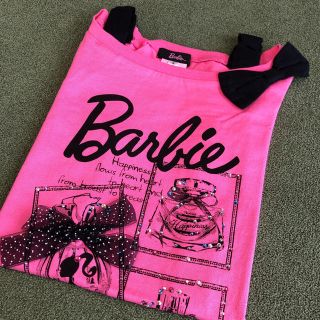 バービー(Barbie)の未使用バービー2/160cmキラキラピンクリボンTシャツ(Tシャツ/カットソー)