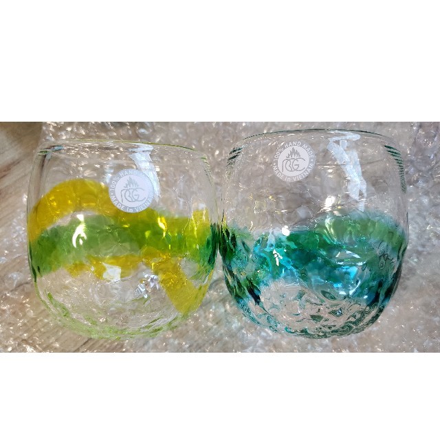 琉球ガラス グラス2個セット インテリア/住まい/日用品のキッチン/食器(グラス/カップ)の商品写真