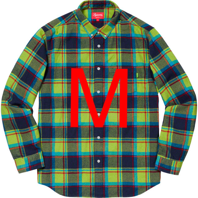 Supreme Plaid Flannel Shirt Lime M