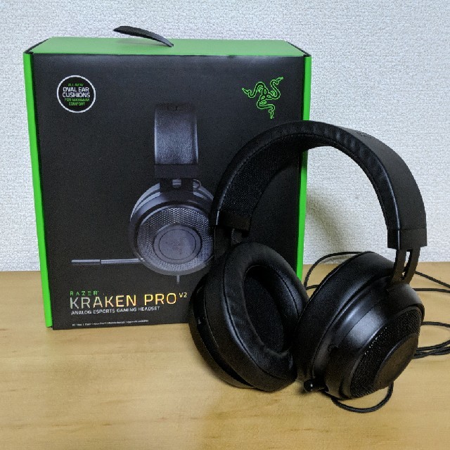 LAZER(レイザー)のRAZER KRAKEN PRO V2/ゲーミングヘッドセット【中古美品】 スマホ/家電/カメラのオーディオ機器(ヘッドフォン/イヤフォン)の商品写真