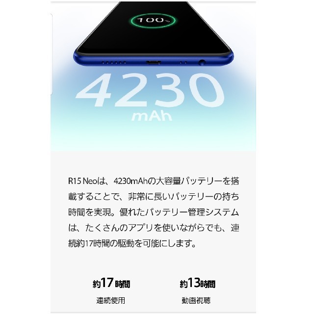 スマートフォン/携帯電話 OPPO R15 NEO SIMフリー、デュアルSIM