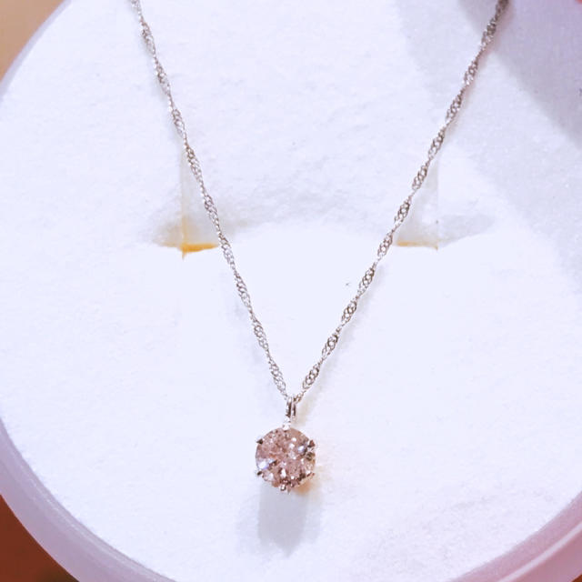 桜舞う季節 pt850 一粒ダイヤモンド プラチナネックレス D0.3ct - 通販