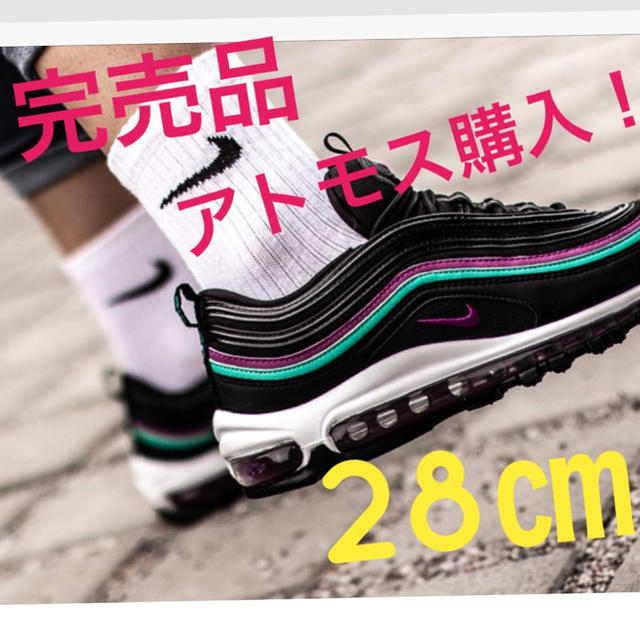 NIKE(ナイキ)の完売品！アトモス購入！エアマックス97 グレープ ブラック 28㎝ メンズの靴/シューズ(スニーカー)の商品写真