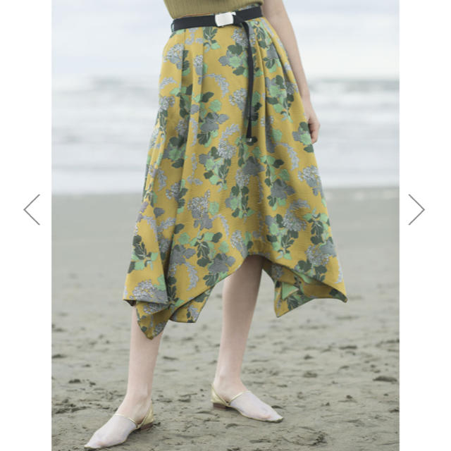 Ameri VINTAGE(アメリヴィンテージ)のAmeri♡BERRY JACQUARD BELT SKIRT レディースのスカート(ロングスカート)の商品写真