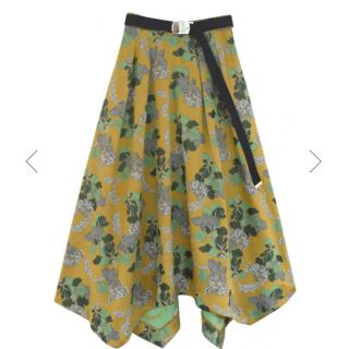 アメリヴィンテージ(Ameri VINTAGE)のAmeri♡BERRY JACQUARD BELT SKIRT(ロングスカート)