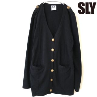 スライ(SLY)の【SLY】カーディガン(M) ロング 羽織 スライ 黒 金(カーディガン)