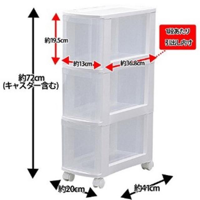 即日発送 収納ケース 幅 奥行41 高72 3段 細幅タイプの通販 By Rhnk ラクマ