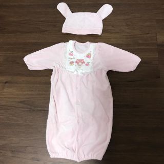 サンリオ(サンリオ)のアースMAMA様専用★マイメロディ 2wayオール 帽子セット(ロンパース)