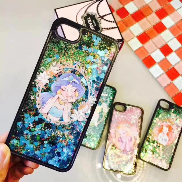 Disney(ディズニー)の流れるグリッターiPhoneケース ラプンツェル スマホ/家電/カメラのスマホアクセサリー(iPhoneケース)の商品写真