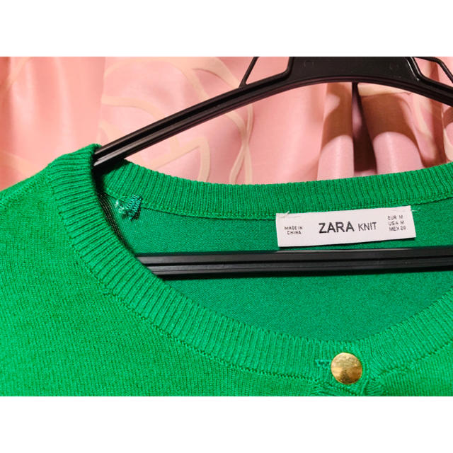ZARA(ザラ)のZARAグリーンカーディガン レディースのトップス(カーディガン)の商品写真